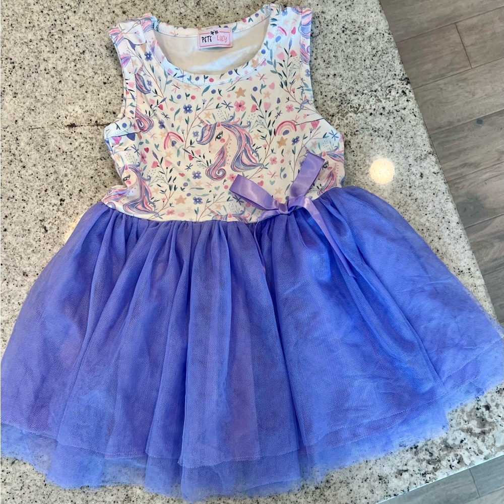 Toddler girl unicorn dress tulle 2T